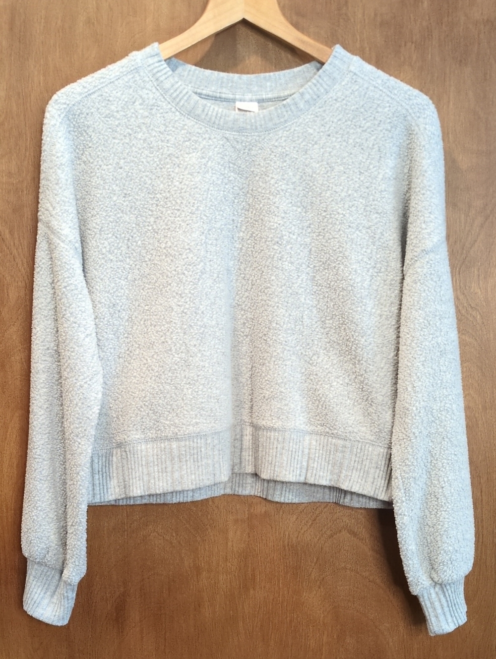 Auden Crop Crewneck Sweatshirt In Light Gray Size S